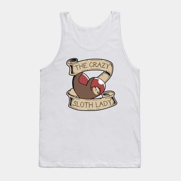 Crazy Sloth Lady Tattoo Tank Top by SlothgirlArt